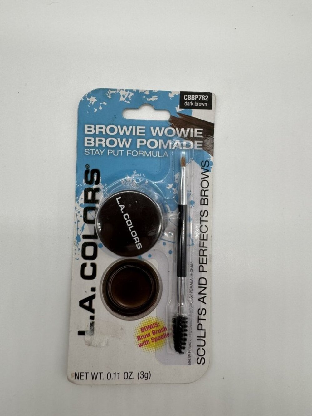 L.A. Colors Browie Wowie Brow Pomade 2 Piece Set Dark Brown CBBP782 New